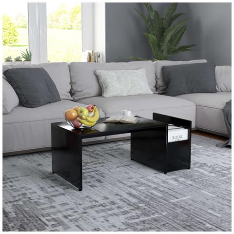 Lusso Casadino - Tavolino Da Salotto Nero 90x45x35 Cm In Legno Multistrato - Foto 6