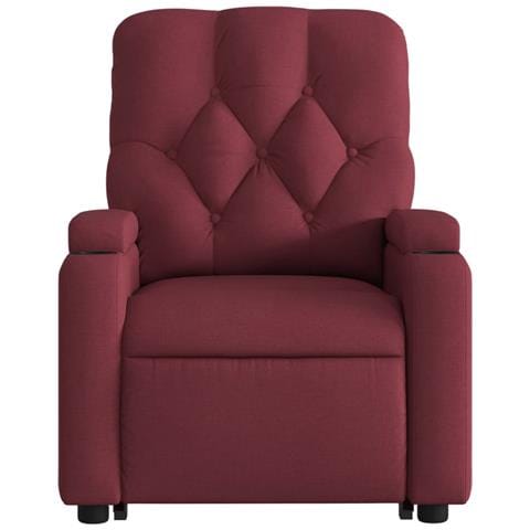 Poltrona Alzapersona Reclinabile Elettrica Rosso Vino Tessuto - Foto 9