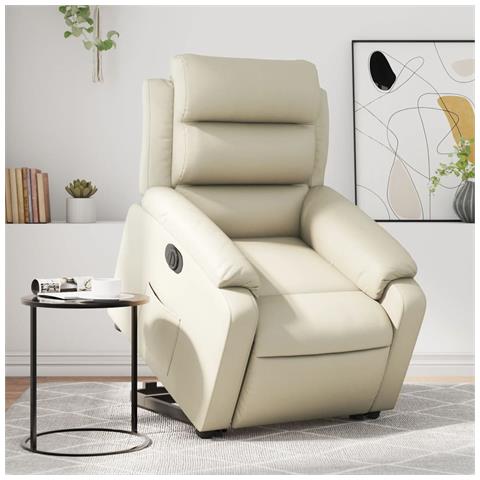 Poltrona Alzapersona Reclinabile Crema in Similpelle - Foto 2