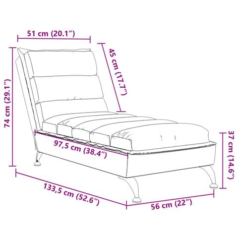 Chaise Longue con Cuscini Blu in Tessuto - Foto 9