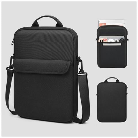 Borsa Per Laptop Da Lavoro Con Maniglia - Custodia Impermeabile E Antiurto Per Tablet Black 13 Pollici - Foto 2