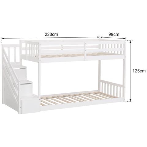 Letto A Castello Per Bambini 190x90cm Bianco Celestine - Foto 2