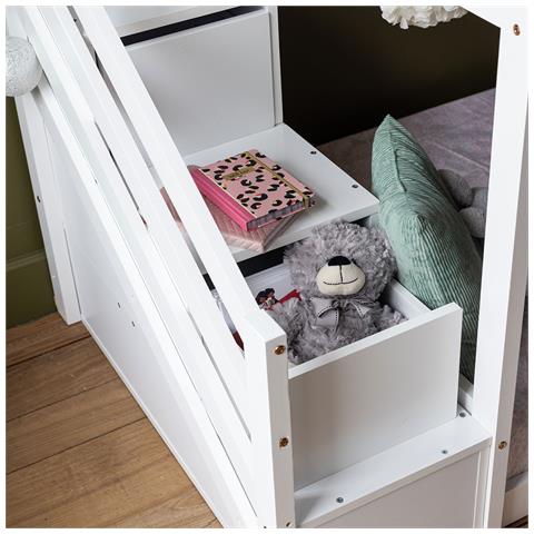 Letto A Castello Per Bambini 190x90cm Bianco Celestine - Foto 7