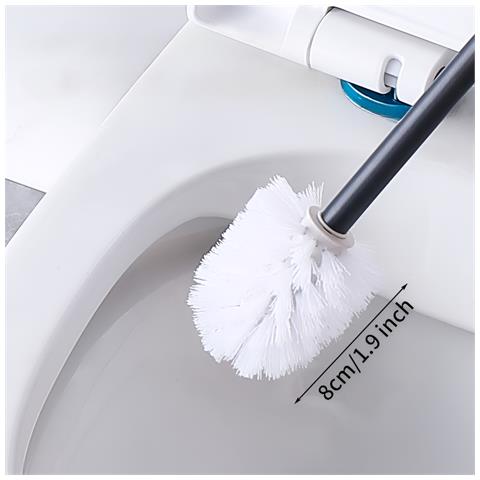 Spazzola Wc Sospesa Da Parete Per Bagno In Acciaio Supporto Senza Trapano Grigia - Foto 2