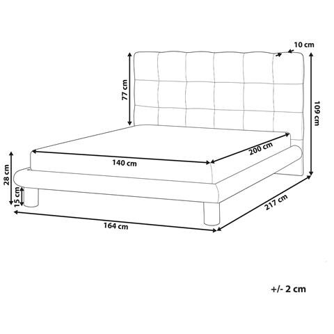 Letto Bouclé Cressat 140 X 200 Cm Bianco Sporco - Foto 8
