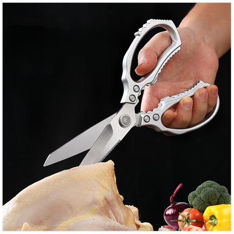 Forbici Da Cucina Multifunzionali In Acciaio Inox Per Ossa Di Pollo - Cesoie Per Pollame Resistenti Silver - Foto 3