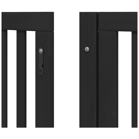 Cancello per Cani Porta Pieghevole Nero 9 Pannelli 450cm Pioppo - Foto 9