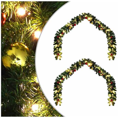 Ghirlanda di Natale with 600 LEDs 2 pcs Verde 40 m PVC - Foto 1