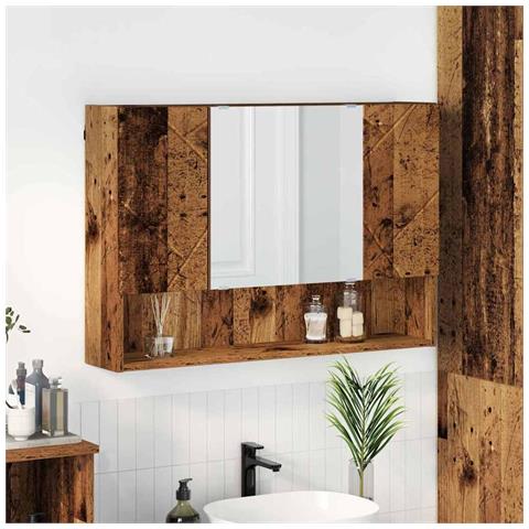 Mobiletto per specchio da bagno Legno vecchio 80 x 17 x 55 cm - Foto 2