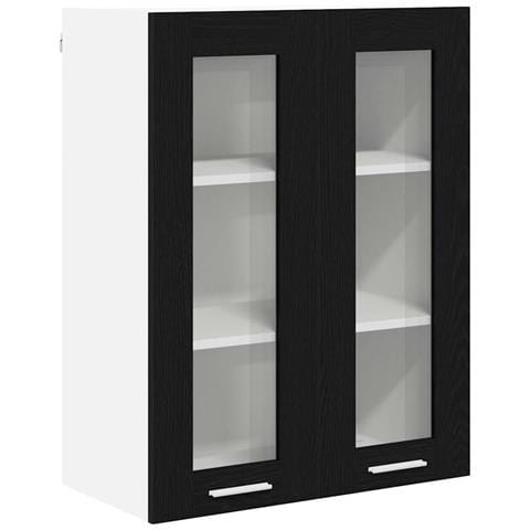 Armadio pensile con porta Riga Rovere Nero 60 x 31 x 80 cm - Foto 1