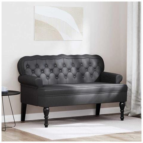 Panca Chesterfield Nero 119.5 x 64.5 x 75 cm Pelle Sintetica - Foto 2