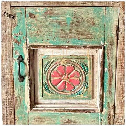 Comodino In Legno Con Finitura Artigianale Marrone 53x27x69h Cm - Foto 4