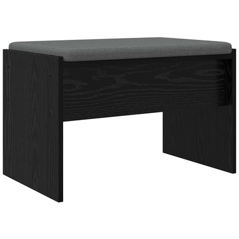 Panca per ingresso con cuscino Rovere Nero 63 x 38 x 40 cm - Foto 1