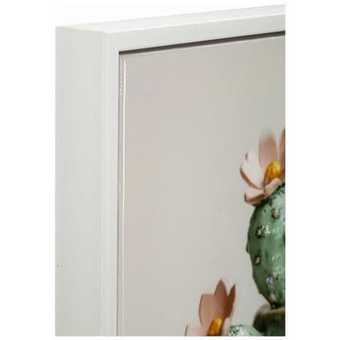 Stampa Su Tela Laccata Con Vasetto Di Cactus C, 40x40 Cm - Foto 2