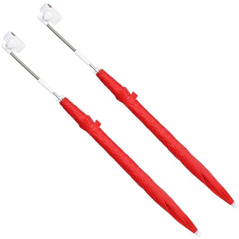 Ombrello con morsetto 2 pcs Rosso mattone Ø 105 x 86 cm - Foto 1