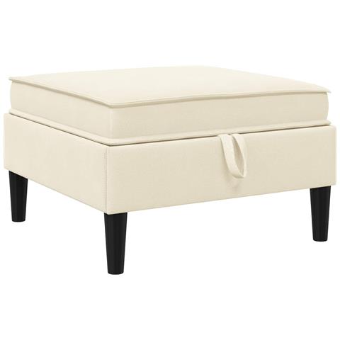 Pouf con Storage Crema Velluto - Foto 1