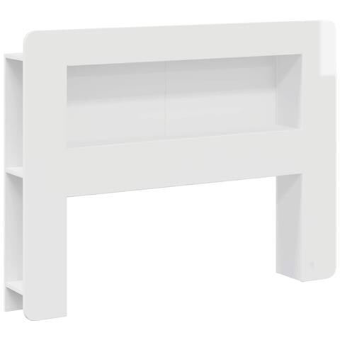 Testata del letto Bianco Lucido Legno ingegnerizzato - Foto 1