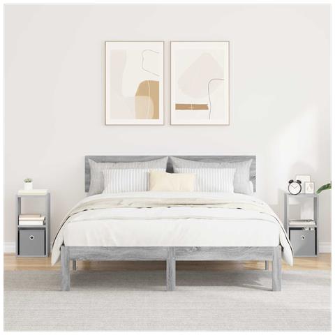 Comodino con cassetto 2 pcs Grigio Sonoma 25,5 x 22 x 49,5 cm - Foto 2