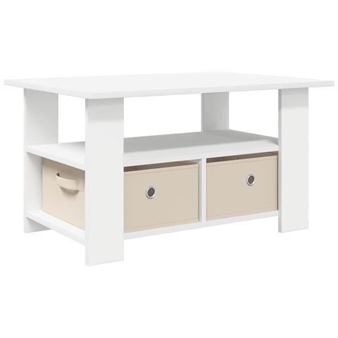 Tavolino da salotto Bianco 77 x 55 x 42 cm Legno multistrato - Foto 1