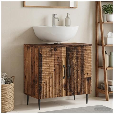Armadio per Lavabo da Bagno HAARLEM Legno antico - Foto 2