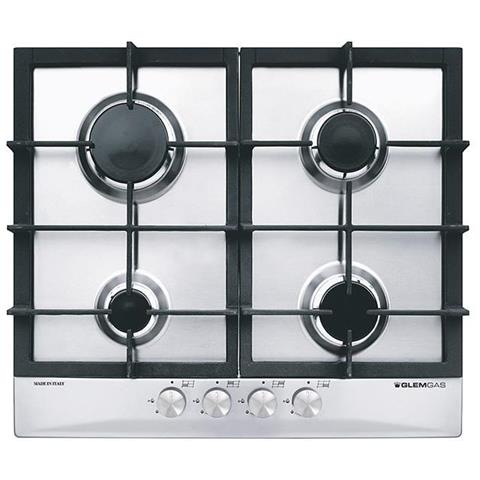 Piano cottura a gas GT64HIX 4 fuochi 58,5cm-Inox - Foto 1
