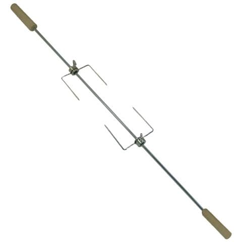 Spiedo per barbecue con doppio manico in legno - Foto 1