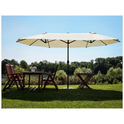 Ombrellone Grande Doppio 460 Cm In Color Grigio-beige Sibilla - Foto 35