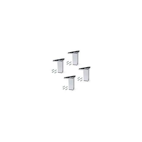 2039825 Piede Con Viti Di Fissaggio Per Mobile, Verniciato Alluminio, H 120mm, Set Di 4 Pezzi - Foto 1