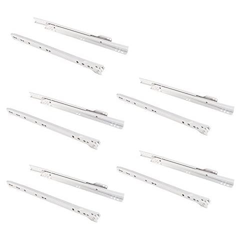 3007612 Guida-binario Con Cuscinetti A Rulli Per Cassetto, Verniciato Bianco, 300 Mm, Set Di 5 - Foto 1