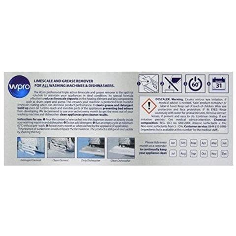 Wpro Indesit Calcare E Detergente Disincrostante E De Greaser (confezione Da 12) Aiuta Batteri Uccidere E Elimina Gli Odori E Mantiene Il Vostro Lavatrice Odore Fresco - Foto 2