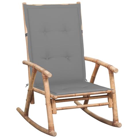 Sedia a Dondolo con Cuscino in Bambù - Foto 1