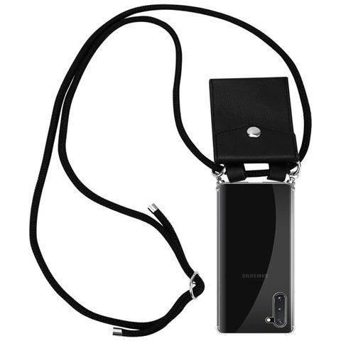 Catena Di Telefoni Cellulari Compatibile Con Samsung Galaxy Note 10 In Nero - Coperchio Protettivo In Silicone Con Anelli D'argento, Cinturino In Corda E Custodia Staccabile - Foto 1