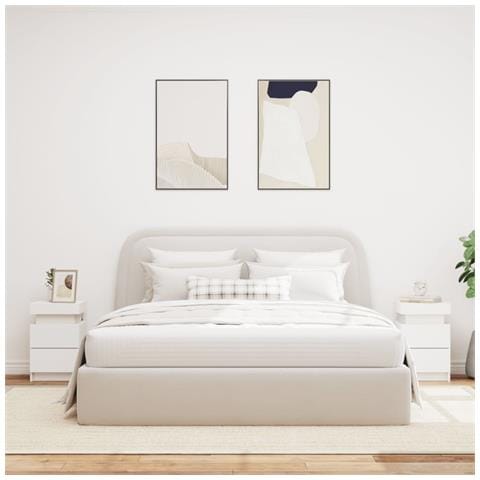 Comodini Con Luci Led 2pz Bianchi 35x39x55 Cm - Foto 3