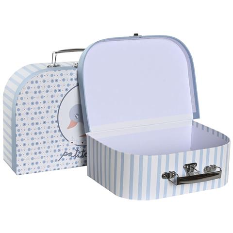 Set Di Scatole Decorative Dkd Home Decor 28 X 9,5 X 20 Cm Azzurro Metallo Multicolore Cartone - Foto 3