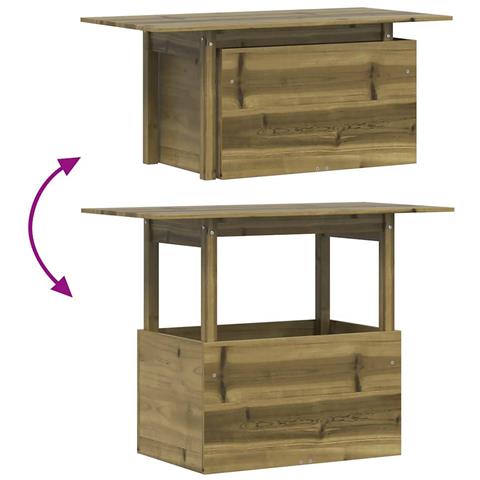 Tavolo Da Giardino 100x50x75 Cm In Legno Impregnato Di Pino - Foto 10