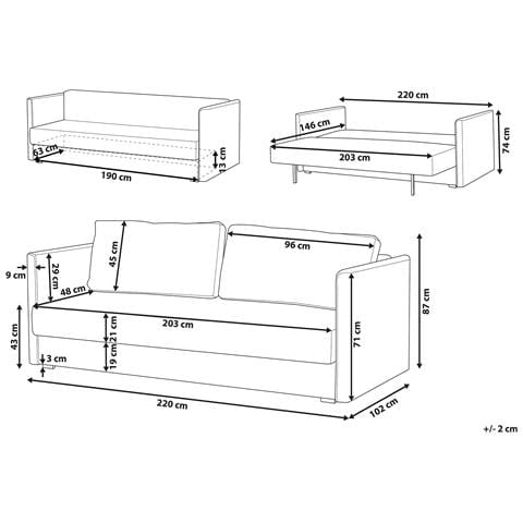 Divano Letto 3 Posti Eksjo Velluto Senape Con Contenitore - Foto 4
