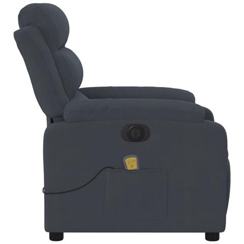 Poltrona Massaggiante Reclinante Elettrica Grigio Scuro Velluto - Foto 8