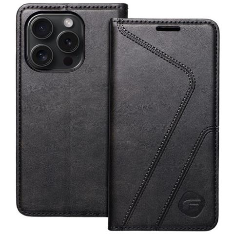 Custodia Originale F-protect Rfid Flip Book Case Per Apple Iphone 15 Pro Black - Foto 1