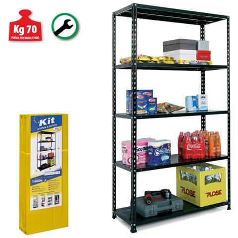 Scaffale Kit In Metallo 5 Ripiani A Bullone Portata 350 Kg Master Genius - Foto 7