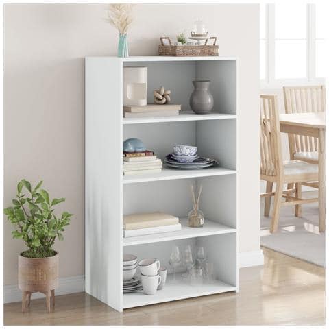 Credenza Bianca 70x41x124 Cm In Legno Multistrato - Foto 1