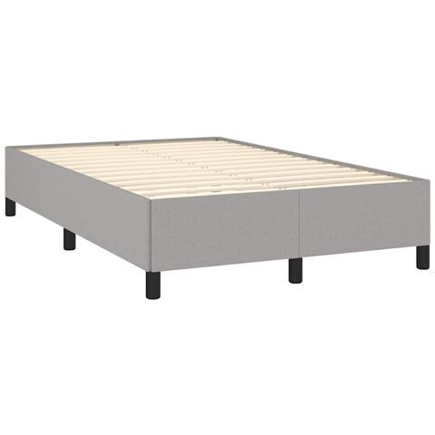 Giroletto A Molle Con Materasso Grigio Chiaro 120x190cm Tessuto - Foto 2