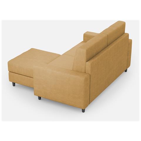 Divano Sakar 2 Posti (due Sedute Da 60cm) + Pouf Misure Esterne L. 148 P. 155 Colore Ocra - Foto 5