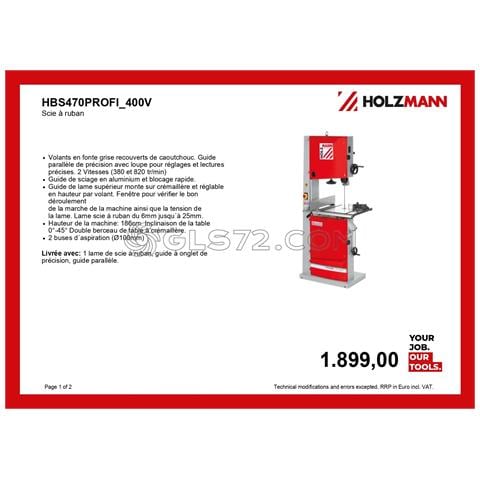 Sega A Nastro Taglio Legno 400v Holzmann Hbs470profi_400v - Foto 8