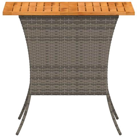 Tavolo Giardino Piano Legno Acacia Grigio 105x75x72 Polyrattan - Foto 9