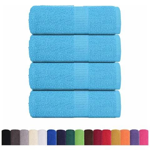 Asciugamani Ospiti 4 Pz Turchesi 30x50 Cm 360 G/m 100% Cotone - Foto 2
