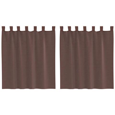 Tende In Voile Con Linguetta 2 Pz Marrone - Foto 1