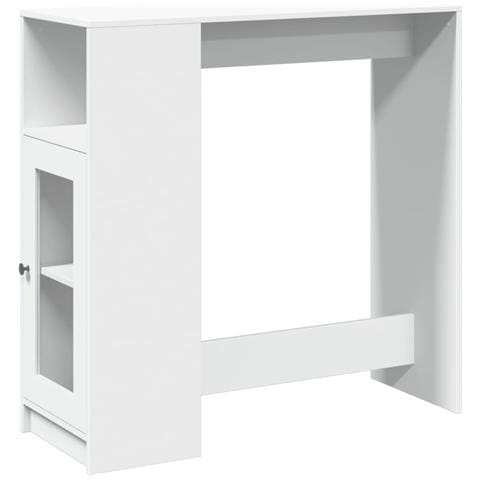 Tavolo Bar Con Rastrelliera Bianco 101x40x103,5 Cm Multistrato - Foto 2