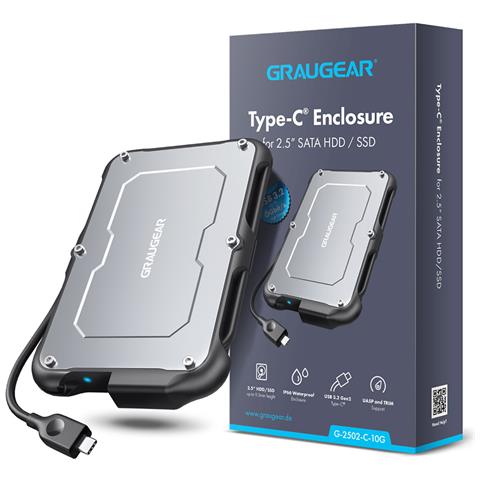 G-2502-C-10G contenitore di unità di archiviazione Box esterno HDD /SSD Nero, Acciaio 2.5" - Foto 2