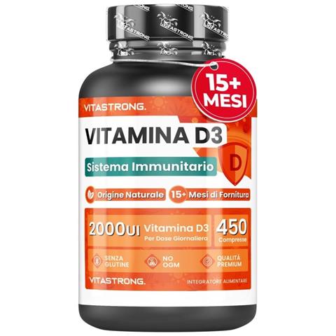 Vitamina D3 2000 Ui 50mcg Alto Dosaggio, 1 Al Giorno, 450 Compresse - Foto 1