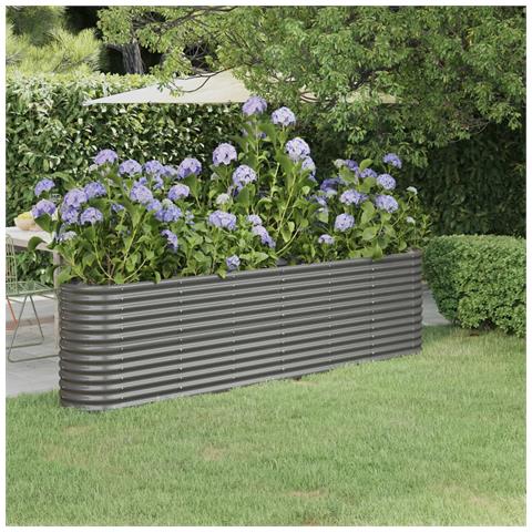 Letto Giardino Acciaio Verniciato A Polvere 260x40x68 Cm Grigio - Foto 6